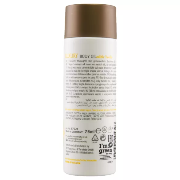 HOT - Shiatsu Luxury - ätbar massageolja - vanilj (75 ml)