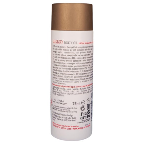 Shiatsu Luxury - ätbar massageolja - jordgubb rödpeppar - 75ml
