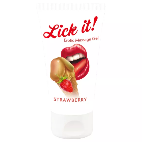Lick it! - 2-i-1 ätbar glidmedel - jordgubb - 50ml