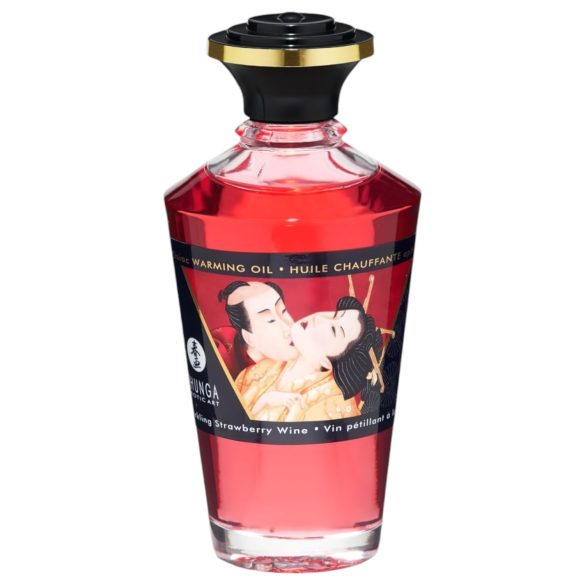 Shunga - värmande massageolja - champagne-jordgubb (100 ml)