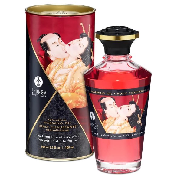 Shunga - värmande massageolja - champagne jordgubb - 100ml