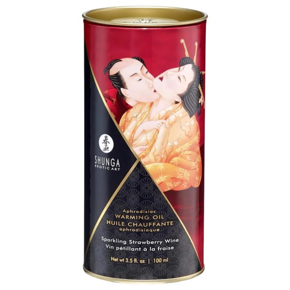 Shunga - värmande massageolja - champagne jordgubb - 100ml