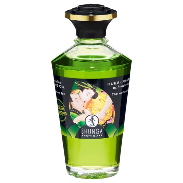Shunga - värmande massageolja - grönt te (100 ml)