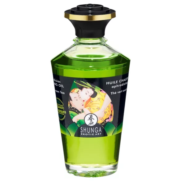 Shunga - värmande massageolja - grönt te - 100ml