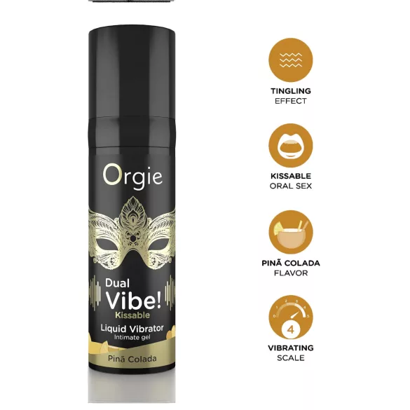Orgie Dual Vibe! - flytande vibrator - Piña Colada (15 ml)