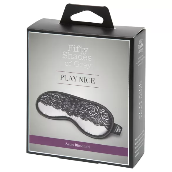 Femtio nyanser av grått Play Nice - satinfögelmask (silver)