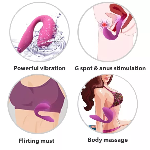 Cotoxo Cupid 2 - parvibrator med fjärrkontroll - lila