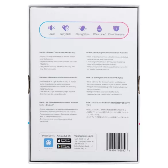 Lovense Hush 2 S - App-styrd analvibrator (38 mm, svart)