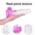 Sunfo - dildo med sugkopp och pung - 22cm - transparent lila