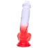 Sunfo - dildo med sugkopp och pung - 21cm - genomskinlig röd