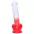 Sunfo - dildo med sugkopp och pung - 21cm - genomskinlig röd