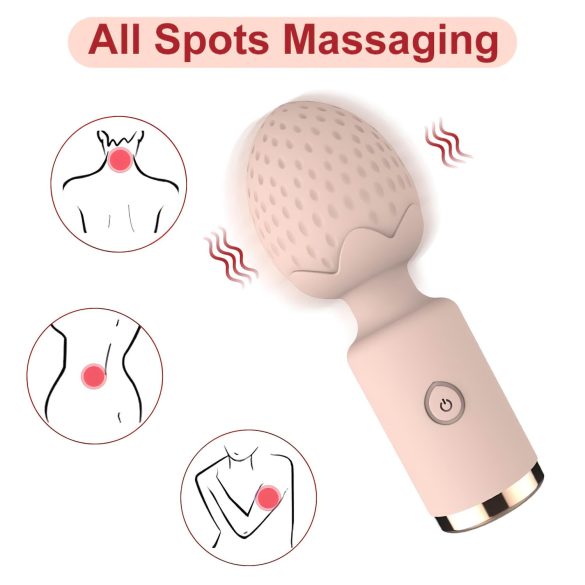 Sunfo Strawberry - mini massagevibrator vattentät - rosa