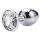 Sunfo - metallanalplugg med vit sten (silver)