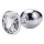 Sunfo - metall analplugg med vit sten - silver