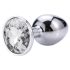 Sunfo - metallanalplugg med vit sten (silver)