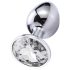 Sunfo - metallanalplugg med vit sten (silver)