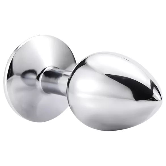 Sunfo - analplugg metall med rosa sten - silver