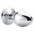 Sunfo - metall analplugg med rosa sten (silver)