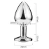 Sunfo - analplugg metall med rosa sten - silver