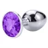 Sunfo - analplugg metall med lila sten - silver