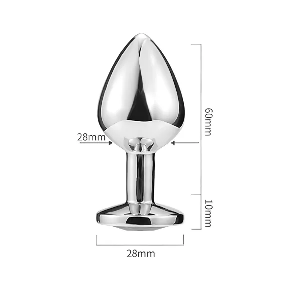 Sunfo - analplugg metall med lila sten - silver