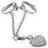 Hjärtformad intim smycke med strass (silver)