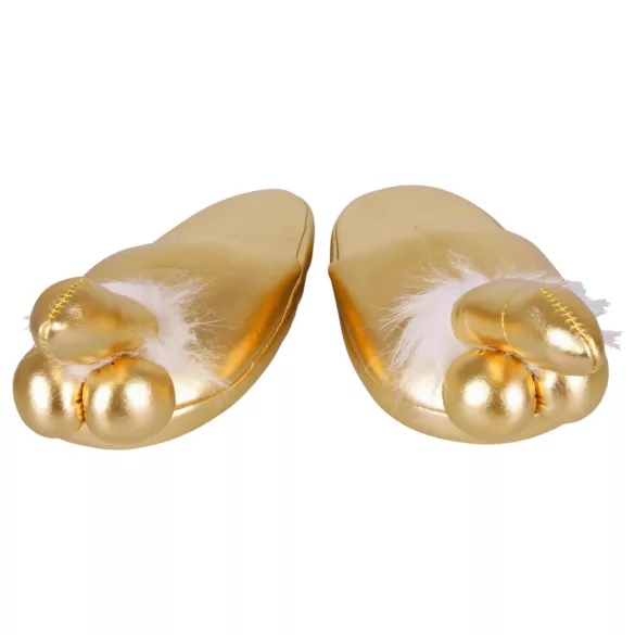 Péniszes papucs - tofflor med penis - guld