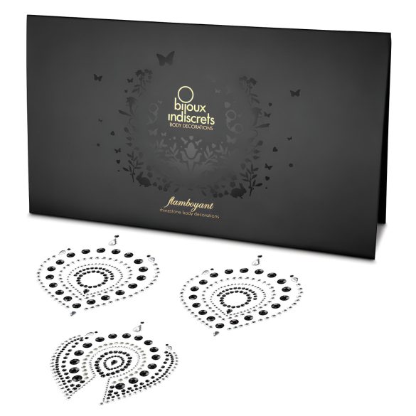 Glittrande diamant intim smyckesset - 3 delar (svart)