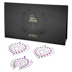   Glittrande diamanter intim smyckesset - 3‑delat (rosa‑lila)