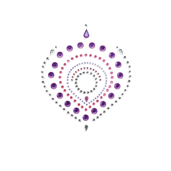 Glittrande diamanter intim smyckesset - 3‑delat (rosa‑lila)