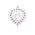 Glittrande diamanter intim smyckesset - 3‑delat (rosa‑lila)