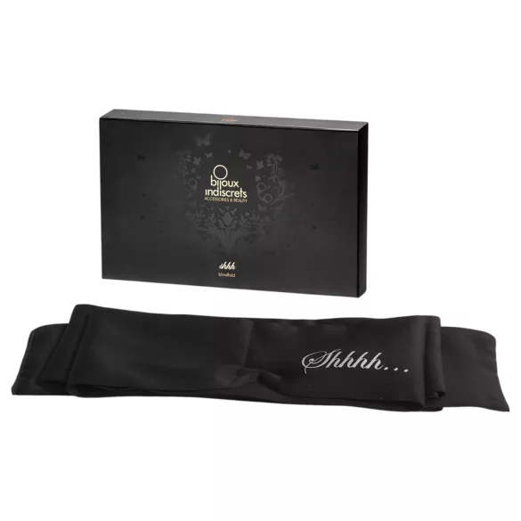 Bijoux Indiscrets Shhh Ögonbindel - premium satinsjal för bondage (svart)
