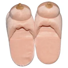 Plyschtofflor natur - bröstformade (42-44)