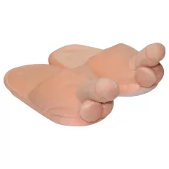 Plysch tofflor - penisform - naturfärg
