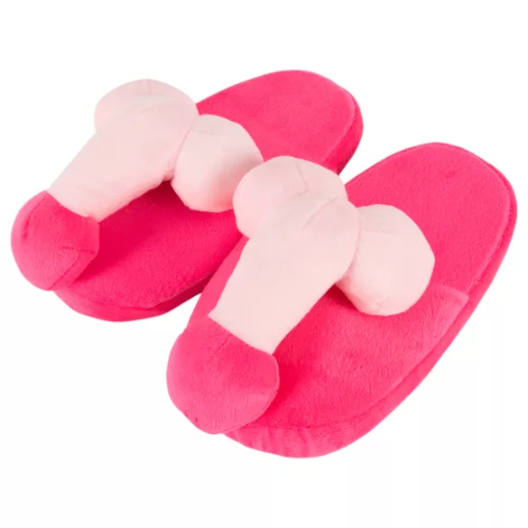 Plysch tofflor - penisform - rosa