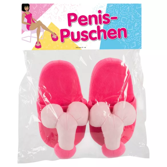 Plysch tofflor - penisform - rosa