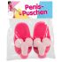Rosa plyschtofflor - penisformad