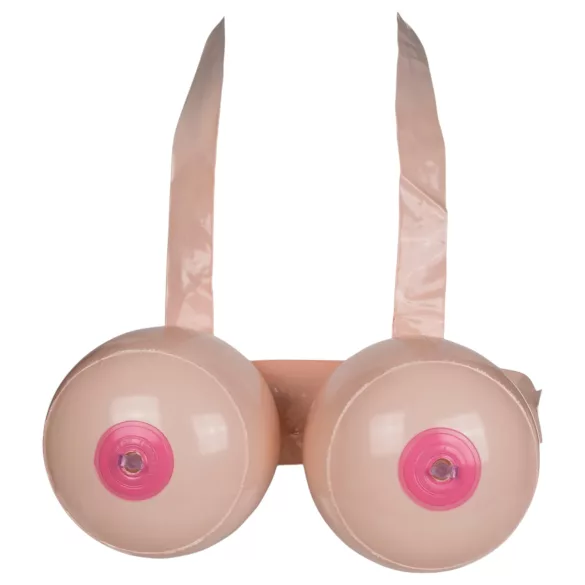 Boob Battle - uppblåsbar strap-on bröstleksak - natur