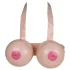 Boob Battle - uppblåsbar strap-on bröstleksak - natur