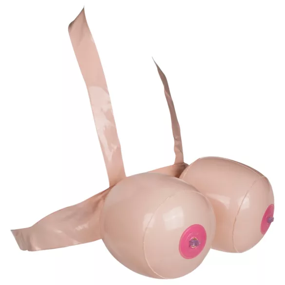 Boob Battle - uppblåsbar strap-on bröstleksak - natur