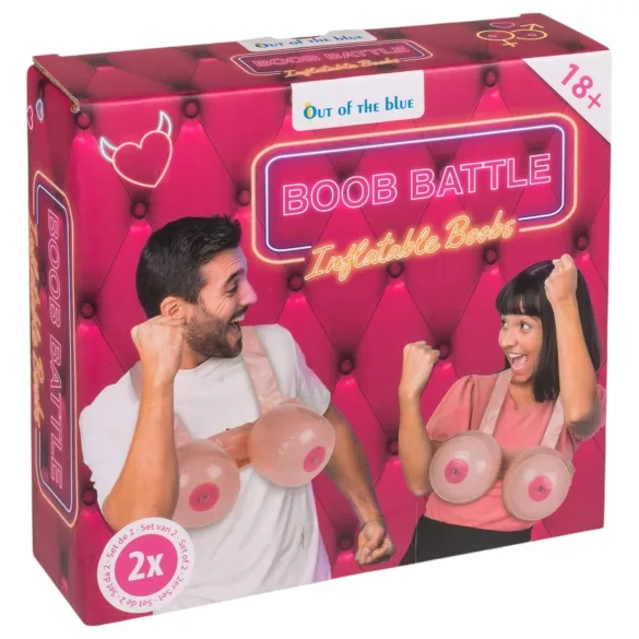 Boob Battle - uppblåsbar strap-on bröstleksak - natur