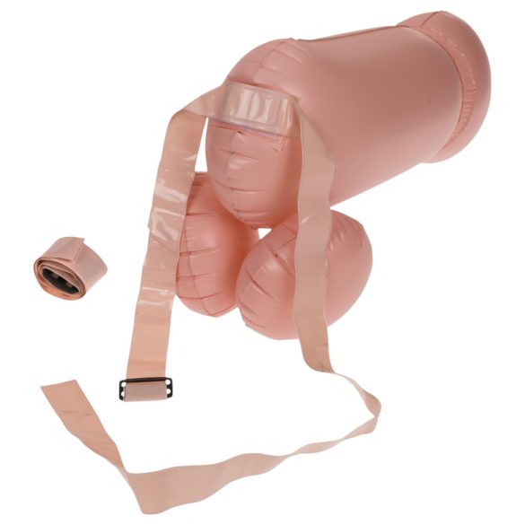 Cock Fighting - uppblåsbar strap-on dildo - naturfärg