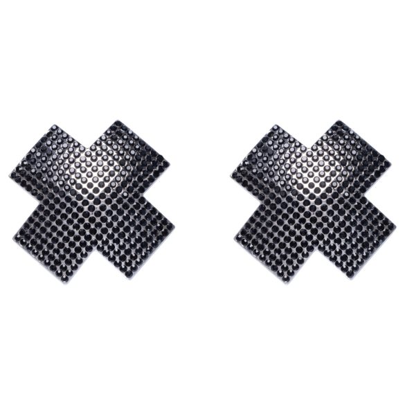 Cottelli - bröstvårtsplåster med strass - svart