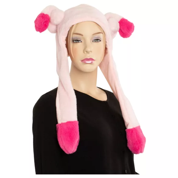 Mössa med rörliga öron - rosa