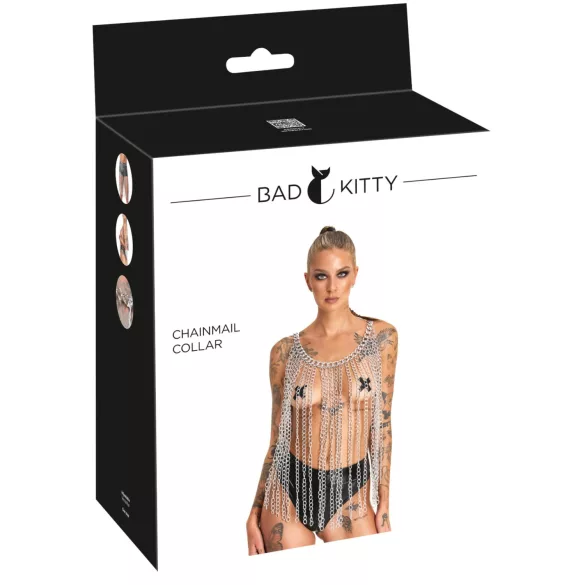 Bad Kitty - kedjehalsband och bälte (silver)
