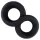 Pulselock Taur - dubbel penis- och pung-ring (svart) - 20 mm