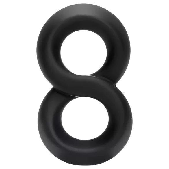 Pulselock Taur - dubbel penis- och pung-ring (svart) - 20 mm