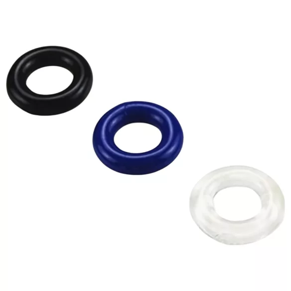 Pulselock Cirkl - set med TPE-penisringar, 3 st. (svart)