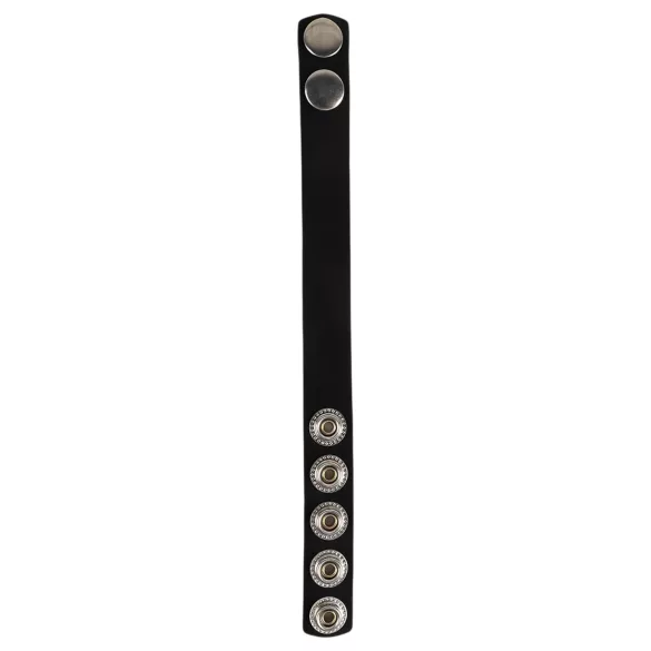 Pulselock Forge - justerbar silikonpenisring med tryckknapp (svart) - 228 mm