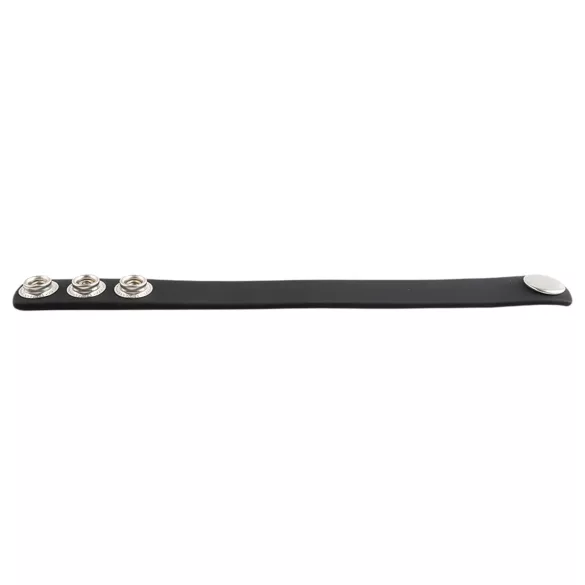 Pulselock Forge - justerbar silikonpenisring med tryckknapp (svart) - 200 mm